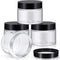 Patelai 4 Pieces Round Leak Proof Plastic Container Jars with Lids, 6 Ounce for Travel Storage Makeup, Black