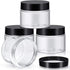 Patelai 4 Pieces Round Leak Proof Plastic Container Jars with Lids, 6 Ounce for Travel Storage Makeup, Black