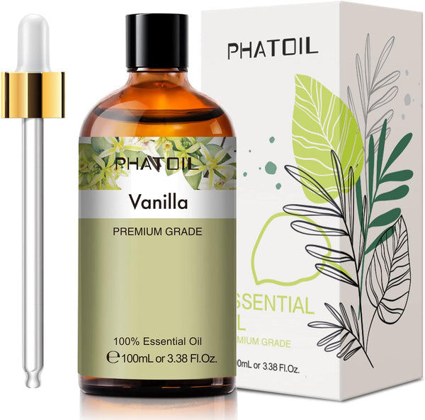 100ML Vanilla Essential Oil - Huge 3.38fl.oz Bottle - Pure Aromatherapy Essential Oils for Diffuser, Humidifier