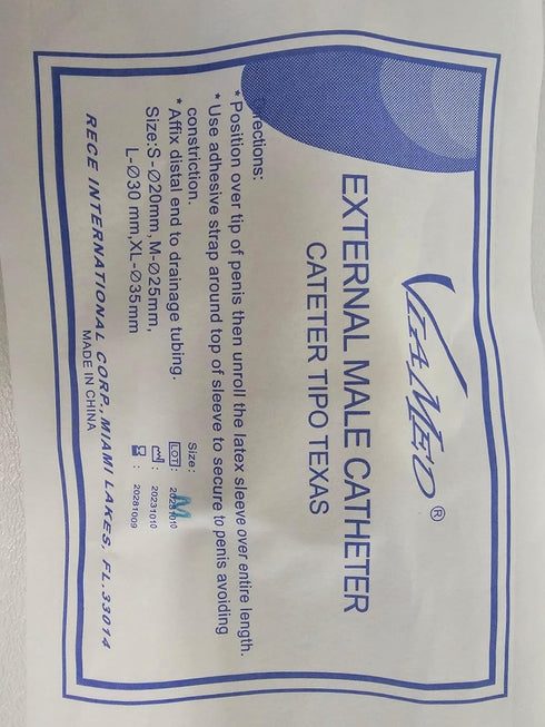 Viamed 22211 L=30mm, 10 External Male Latex Catheter Condom Style self-adhering Coated Strip, Size Units