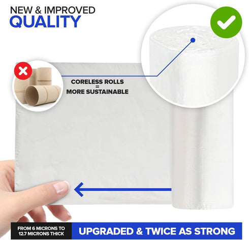 Stock Your Home Clear 2 Gallon Trash Bag, 200 Pack, Un-Scented Small Garbage Bags for Bathroom, Office