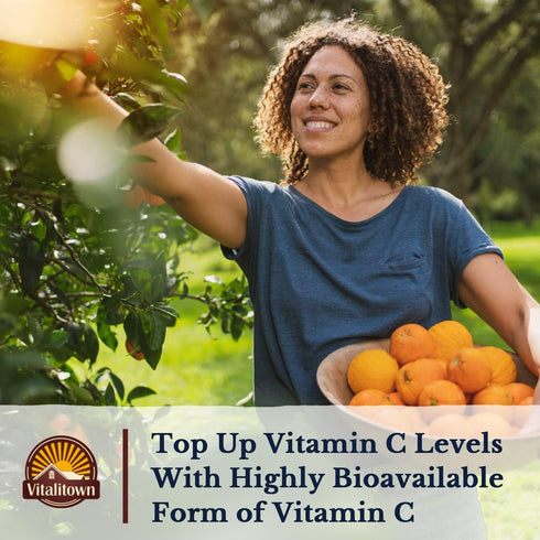 VITALITOWN Vitamin C Complex 1000mg - 90 Tablets with Rose Hips, Bioflavonoids, Turmeric & Echinacea, Daily Immune