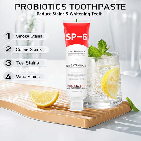 Hannahcos Sp-6 Sp-6 6 4.9oz Probiotics Whitening Toothpaste, Ultra Whitening Toothpaste, Enhanced Formula