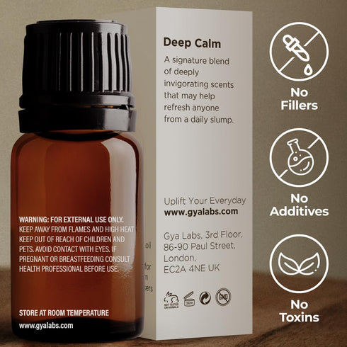 Gya Labs Deep Calm Essential Oil for Diffuser Blend - 100% Natural Calm Oil Essential Oil for Aromatherapy, Body, Uplift, Grounding & Relaxing (0.34 fl oz)