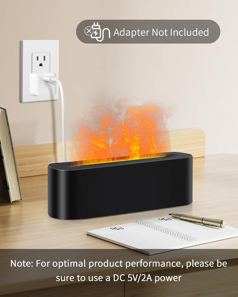 Kelymnaean 7 (150ml, Essential Oil Diffuser with Fireplace Flame, Ultrasonic Cool Mist Humidifier for Aromatherapy