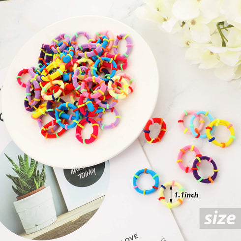 WILLBOND 200 Pcs Colorful Elastic Hair Ties, Seamless Cotton Hairband Ropes, Soft Small Ponytail Holders