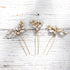 Unicra Bride Wedding Crystal Hair Pins, Flower Bridal Hair Pieces, Wedding Accessories for Women, Pack of 3