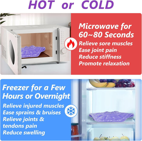 Microwave Heating Pad for Neck, Shoulders, and Back Pain Relief - Moist Heat, Weighted Microwavable Neck Wrap, Purple