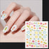 WOKOTO 50Pcs Self-Adhesive 3D Flower Nail Stickers, Floral Nail Decals for Women, Girls, Kids Nail Art with Tweezers