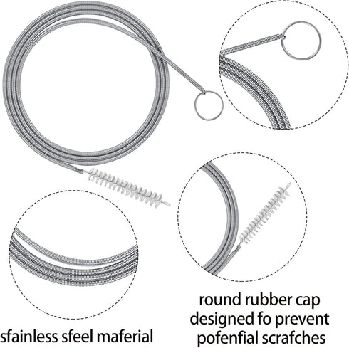 Much Hotter 155CM (1) Extra Long Pipe Tube Cleaner Fridge Drain Pipe Dredging Tool Flexible Drain Brush Skinny Tube