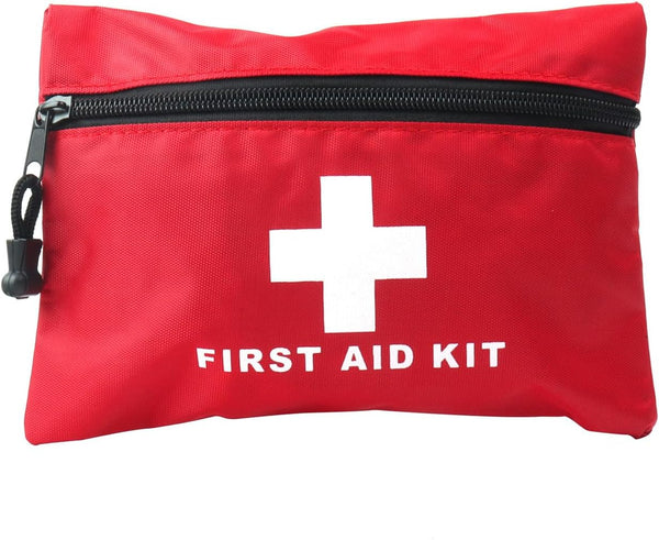Red First Aid Bag, Empty Waterproof Pouch for First Aid Kits, Mini for Hiking, Camping, Travel (Red, 6x4.3 Inch)
