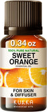 Kukka Sweet Orange Essential Oil, 0.34 Fl Oz for Skin, Diffuser, Aromatherapy, DIY & Soap Making