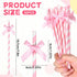 Psiriol 30pcs 7.7inch Pink Bow Straw, Pink Paper Straws, Disposable Cute Paper Straw, Wedding, Picnic, Birthday, Party
