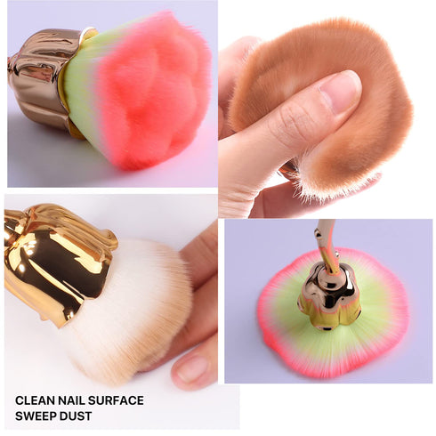 JERCLITY 2 Pieces Rose Makeup Brushes, Super Large Face Powder Makeup Brushes for Loose Powder and Nail Dust