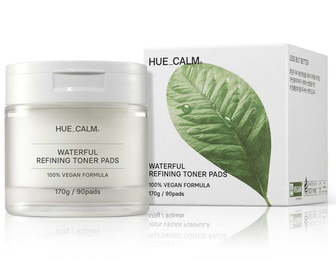 Waterful Refining Pads (90 Pads) - Calming Skin with Vitamin C, Kombucha Essence, Korean Skin Care Toner Pad