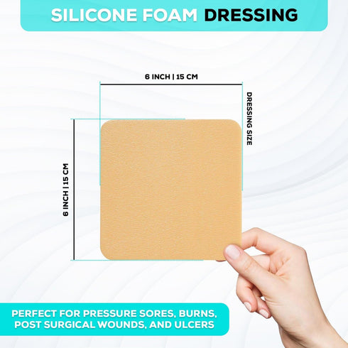 MedVance TM Silicone Adhesive Foam Absorbent Dressing, 6"x6", Box of 5