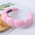 Spa Headband and Wrist Washband Set, 4pcs Soft Makeup Headbands for Face Washing, Shower, Makeup Removal (Pink)