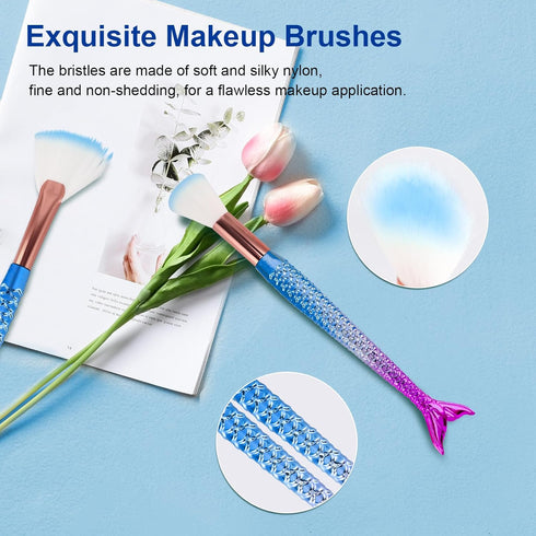 NICEMOVIC Kids Makeup for Girls, 20PCS Frozen Princess Makeup Brushes Set, Christmas Gift Ideas