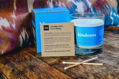 Kindness Inspirational 8oz Highly-Scented Soy Candle, Made in USA with Pure Essential Oils, Bergamot & Eucalyptus