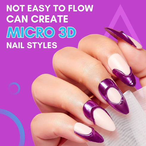 Makartt 3D Painting Gel, Clear Nail Gel for Nail Art, Chrome Nail Powder Micro 3D Sculpting Gel for DIY