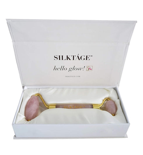 SILKTA´GE ROSE QUARTZ FACIAL ROLLER for Skin Care and Relaxation
