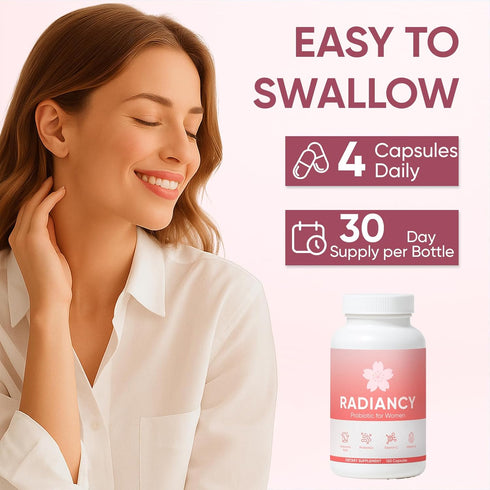 minyang 120 Count (1) Radiancy Probiotic for Women, Daily Supplement with Multi-Collagen, Hyaluronic Acid, Prebiotics