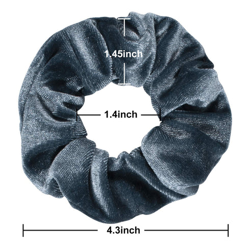 Whaline 12Pcs Velvet Hair Scrunchies, Blue Gray Theme Soft Hair Ties for Women, Girls
