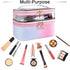 Travel Makeup Bag, Portable Waterproof Cosmetic Bag for Women, Foldable Makeup Cases (Rainbow Pink)