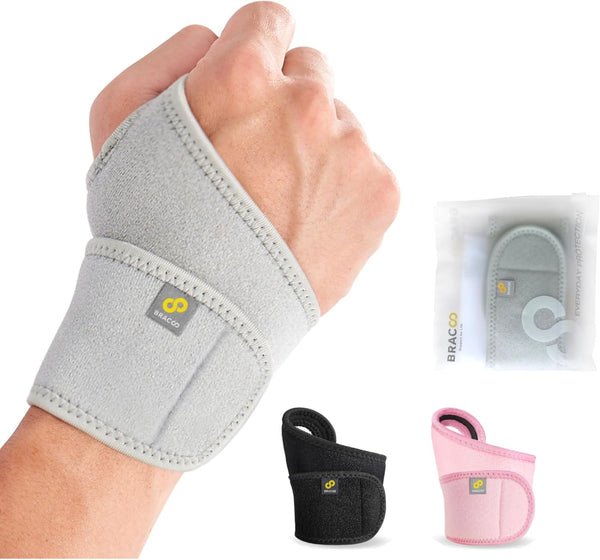 Bracoo Wrist Compression Wrap Brace for Carpal Tunnel, Adjustable Support for Joint Pain
