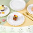 Houuqe 24 9 Inch Pieces White Paper Plates Scalloped Dessert Plates Disposable White Cake Plate for Baby Shower