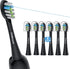 6 Pack Toothbrush Replacement Heads Compatible with WaterPik Sonic Fusion 2.0, FitMount Flossing Brush Head, Black