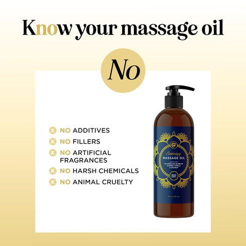 Luxurious Vanilla Massage Oil for Couples - Non Greasy Sweet Vanilla Sensual Massage Oils with Silky Smooth Almond Oil