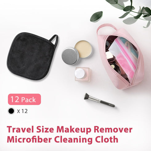 Makeup Remover Cloth, 6" x 6" Reusable Towels for Washing Face, 12 Pack Microfiber Face Washcloths