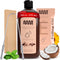 MasterMedi Coconut and Peppermint Oil Pulling (10 Fl.Oz), Alcohol-Free Mouthwash with Tongue Scraper for Fresh Breath