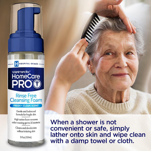 HomeCare PRO No Rinse Body Wash Cleansing Foam, 5oz - Easier Cleansing for Caregivers Managing Incontinence