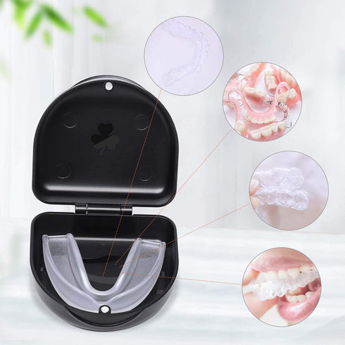 (2 Pack) Solid Orthodontic Retainer Case - Black