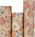 Aimyoo Kraft Floral Wrapping Paper Bundle, Vintage Spring Flowers Rose Gift Wrap Paper, 3 Rolls 17 in x 16 ft per Roll