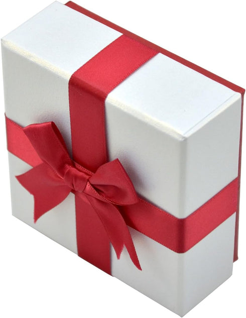 Paialco Jewelry Package Paper Gift Box - Red Ribbon Bow-Knot, 3.75 x 3.75 Inches