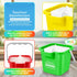 6 Sets 3 Quart Cleaning Bucket with Microfiber Cleaning Cloths Small Sanitizing Square Bucket Detergent Plastic Utility Pail with Handle for Household Restaurant Office School Use (Colorful) by Vesici
