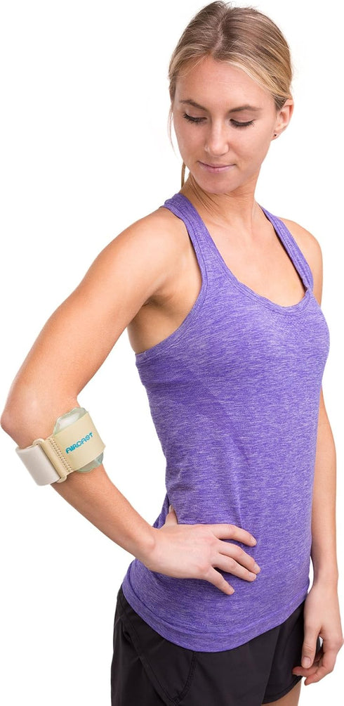 Aircast Pneumatic Armband, Tennis/Golfers Elbow Support Strap, Beige