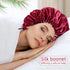 Satin Silk Bonnet for Curly Hair - Large Double-Layer Adjustable Braid Bonnet for Sleeping, Wine Red