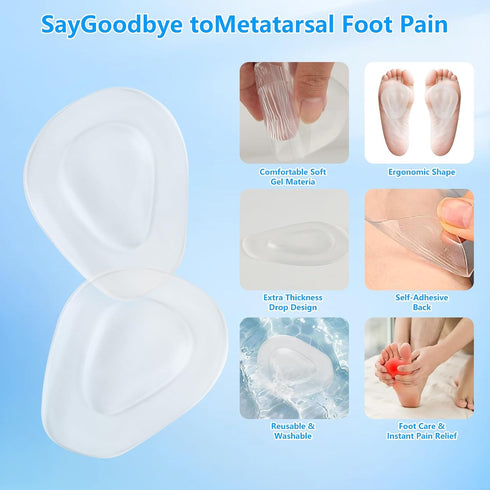 RUGLAMZHIP 6 Pairs Metatarsal Pads Women Mens, Ball of Foot Cushions for Women Heels, Metatarsal Foot Pads for High