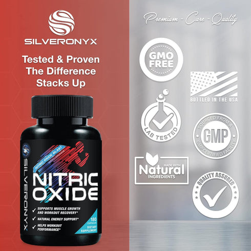 Extra Strength Nitric Oxide Supplement, 3X Strength L Arginine, Citrulline Malate, AAKG, Beta Alanine - 180 Capsules