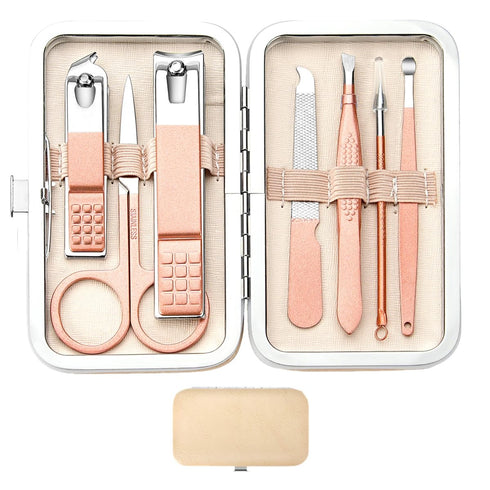 Manicure Set Nail Clipper Set, Stainless Steel Personal Care Tools for Women Men with Portable Travel Case