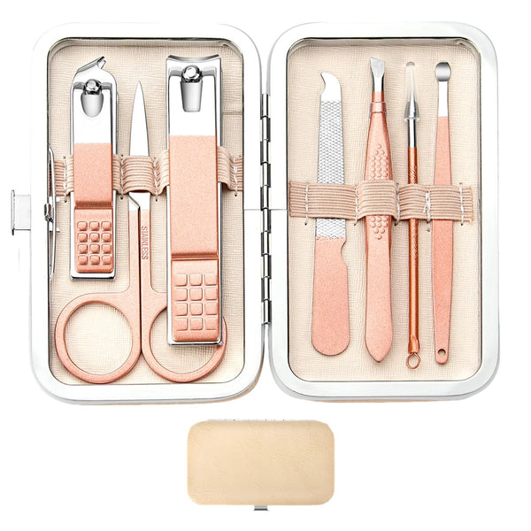 Manicure Set Nail Clipper Set, Stainless Steel Personal Care Tools for Women Men with Portable Travel Case