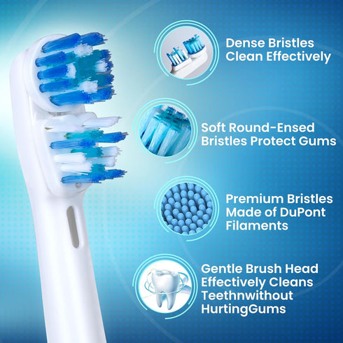 Replacement Brush Heads, 16-Pack, Compatible with Oral B Double Clean Design, Braun Oral-B Dual Clean