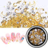 SILPECWEE 3D Nail Rhinestones and Studs Set, 6 Boxes, Gold Nail Rivets, Clear Nail Jewelry Decorations