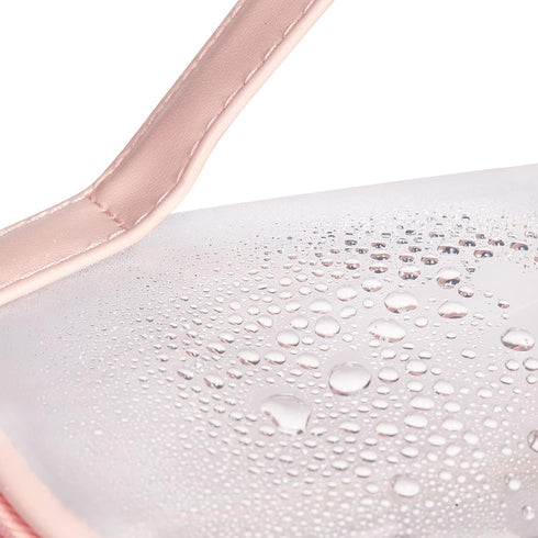 HAOGUAGUA Heavy Duty Clear Waterproof Cosmetic Bag, Transparent Travel Makeup Organizer, Pink