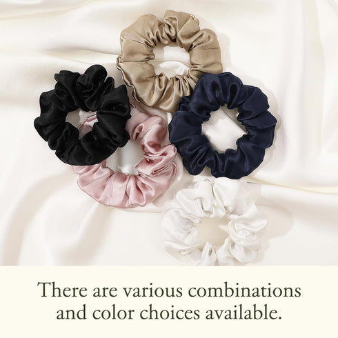 LILYSILK Silk Hair Scrunchies, 100% Mulberry, No Damage, Elastic Ponytail Holders, 1Pc, Coffee