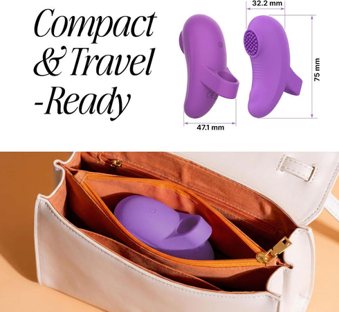 TJK Health Mini Ring Face & Eye Massager - Mini Finger Vibration Tool for Facial Skincare - Waterproof Portable